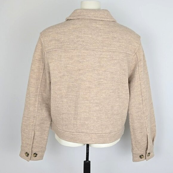 HUNTER Women's Button Down Collared Cream Merino Wool Jacket Pockets Size M - Picture 5 of 15